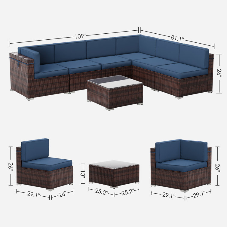 Lanesville 7 piece clearance conversation set with cushions